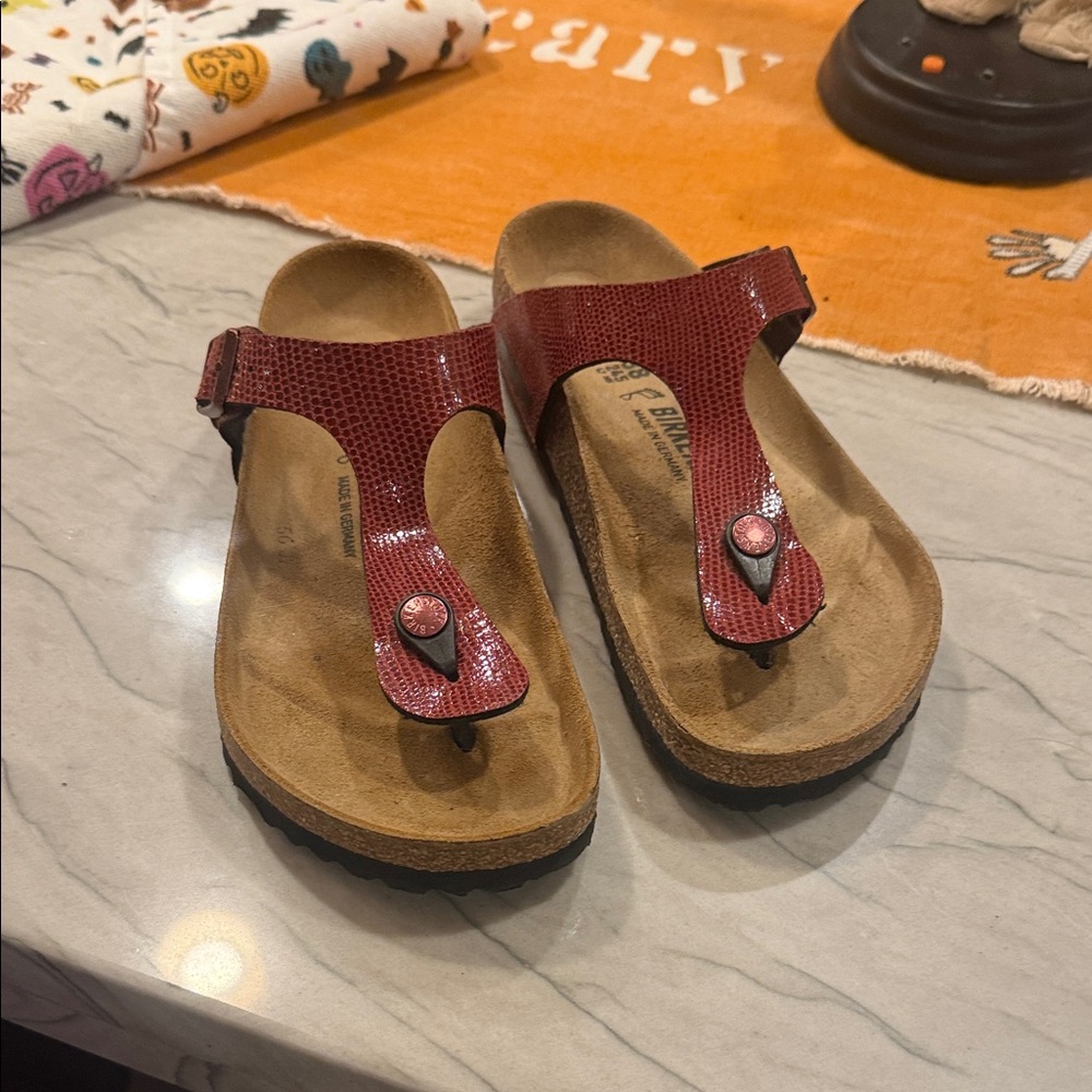 Birkenstock Red Thong Sandals